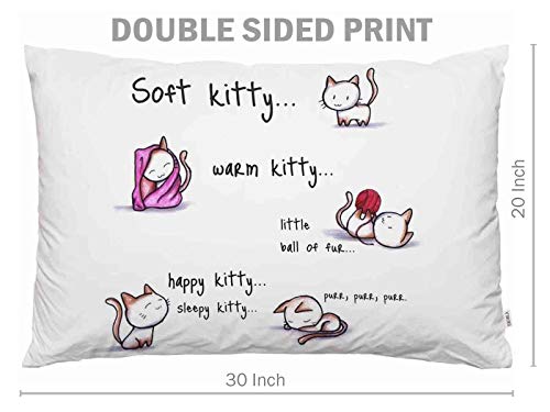 Ekobla Throw Pillow Cover Funny Cats Soft Warm Happy Sleepy Kitty Little Animal Adorable Pet Lovely Cartoon Kitten Decor Lumbar Pillow Case Cushion For Sofa Couch Bed Standard Queen Size 20X30 Inch #TOP6