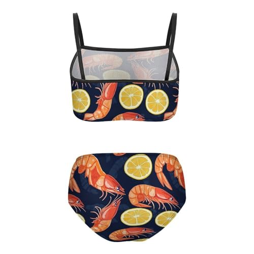 Lobster Print Girls Swimsuits Two Piece Bikini Sets Beach Sport Swimwear Bathing Suit2