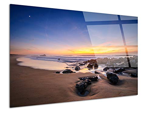 DECLINA, tableau mural, décoration murale, impression sur verre acrylique, photo plage de Capbreton, paysage côtier, art mural, cadre design, déco bord de mer, tableau contemporain