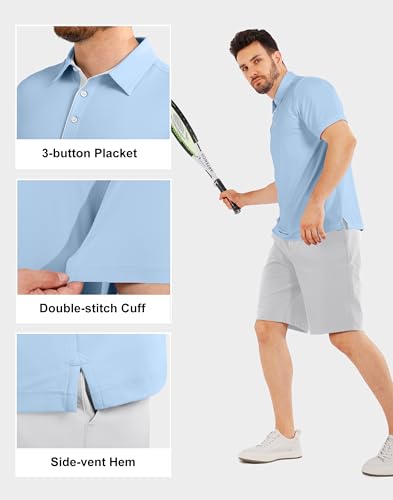 Men's Golf Polo Shirts Dry Fit Moisture Wicking Short Sleeve Collared Summer Casual Work Polos Shirt miniatura 4