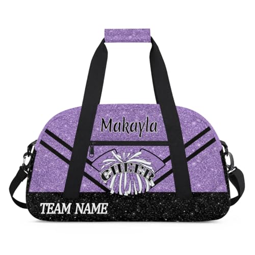 Personalized Cheer Duffle Bags for Girls Custom Kids Cheerleading Bag Weekender Duffle Bag with Name Team Name