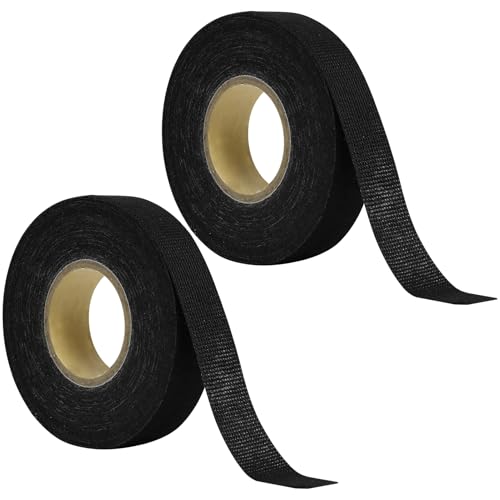 2 Rollos Cinta Adhesiva De Tela Aislante, Cinta de Tela Negra, 19 mm x 15 m Cinta Aislante Cables Eléctricos, Cinta Adhesiva de Tela para Tejidos Para Organizar Cables Y Reducir El Ruido