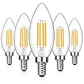 MAXvolador Dimmable E12 Candelabra LED Light Bulbs 60W Equivalent, 2700K Warm White, 600LM LED Chandelier Bulb, B11 Candle Light Bulbs, Pack of 5