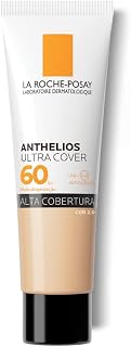 La Roche-Posay, Ultra Cover, Protetor Solar com Cor e Performance de Maquiagem, 12h de cobertura de base em uma única camada, Textura Fluida, Oil free, Toque Seco, FPS60, 30g