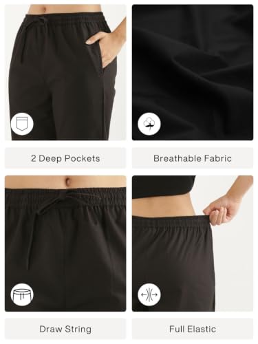 Image of SAADAA Cotton Straight Pants for Women | Breathable Everyday Wear Trousers | Drawstring, Deep Pockets & Elastic Waistband | Casual & Comfortable Fit