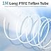 FOCMKEAS 1M PTFE Teflon Tube,2mm ID×4mm OD,Hyaline Ultra-Smooth PTFE Teflon Tubing,Heat-Resistant up to 260°C,Suitable for Bowden 3D Printer/Industrial Equipment