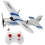 RC Plane Ready to Fly, 2.4Ghz 2 Channels Remote Control Airplane, Durable EPP Built-in 3-Axis Gyro...