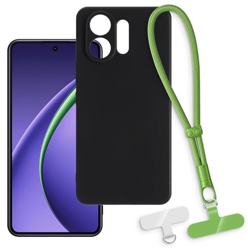 OAGELIM 2-in-1�ی�P�[�X�ƃ��X�g�X�g���b�v OPPO K13 Turbo Pro 5G �Ƃ̌݊������� ���O���\�ȃ��j���[�h�t���d�b�J�o�[�A����~�ߕ����h�~�O���b�v�n���h�� (�u���b�N + �O���[��)
