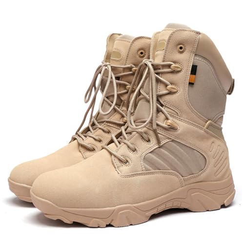 Kervaky Men's Tactical Boots side zipper Military Work Combat Boot Suede Leather Army Jungle Boots2