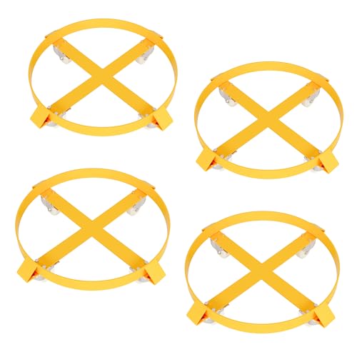 4pcs Drum Dolly 55 Gallon Trash Can Dolly Heavy Duty 1000 Pound Barrel Dolly with 4 Swivel Casters Wheel Steel Frame Dolly Non Tipping Hand Truck Capa