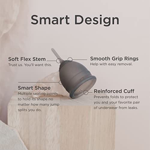 Saalt Soft Menstrual Cup - Super Soft And Flexible - Best Sensitive Cup - Wear For 12 Hours - Tampon And Pad Alternative (Grey, Regular) #TOP1