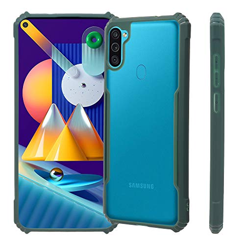 Image of LIRAMARK Transparent Clear Shock Proof Back Cover Case Designed for Samsung Galaxy A11 / Galaxy M11 (Green)