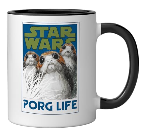 Star Wars The Last Jedi Porg Life taza cerámica negro/blanco miniatura 2
