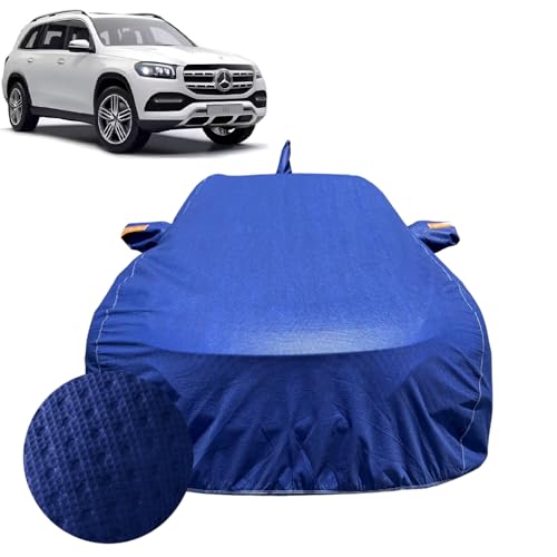 Image of Car Cover for Mercedes-Benz GLS (2016-2023) | 100% Waterproof Cover with Reflective Mirror Pockets | Dustproof, Scratchproof, Heatproof GLS Car Cover |Soft Cotton Lining| Blue
