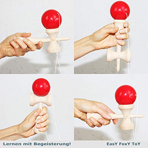 EasY FoxY ToY Kendama Mokuru Original Holzspielzeug; Geschicklichkeits Spiele Drinnen & Draußen Für Kinder ab 6 Jahren… – Bild 7