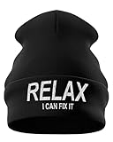 Purple Print House Relax I Can Fix It Beanie Hat - Birthday Gift for Him Dad - Funny Handyman Engineer Repairman Joke, Unisex