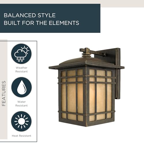 Image of Quoizel Hillcrest 10 inch Outdoor Wall Lantern, Imperial Bronze | White Linen Textured Glass, Mission Style, ETL Wet Rated