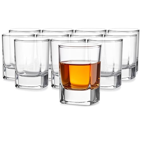 Glasmark KROSNO 1992 Bicchierini da Shot con Fondo Pesante – Set 12 Pezzi – 55 ml – Trasparente – Lavabile in Lavastoviglie