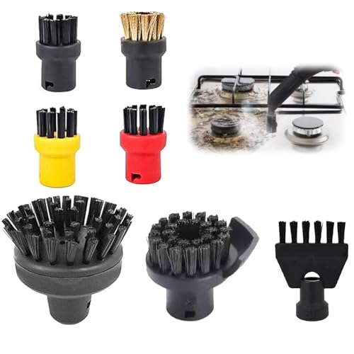 7 Stück für Kärcher Dampfreiniger Zubehör Easyfix SC1 SC2 SC3 SC4 SC5 CTK10 CTK20 Zubehör Rundbürste, Fugen Düse, Düse Zubehör für Kärcher Dampfreiniger