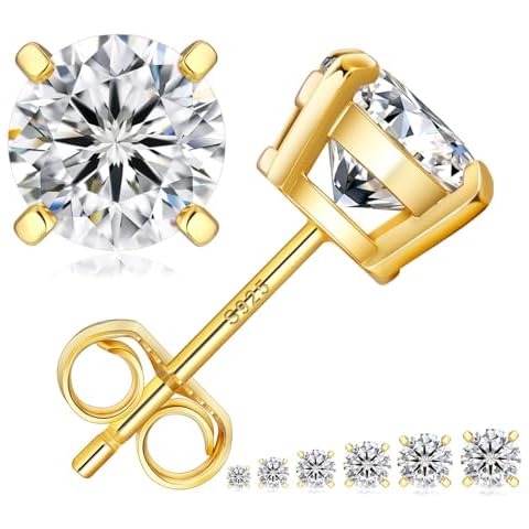 KRKC&CO Moissanite Studs Earrings in White Gold Cover