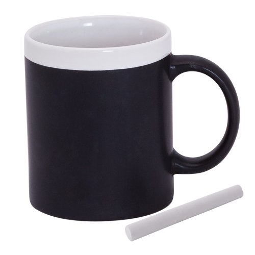 DISOK Lote de 20 Tazas Pizarra Cerámica Ideales para Desayuno, en Caja de Regalo. Tazas Infantiles para Colorear