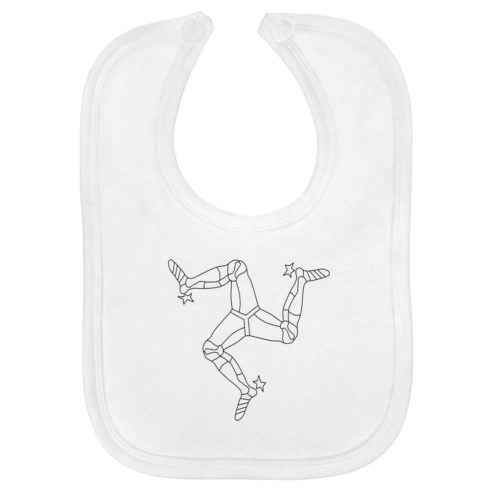 Azeeda 'Isle Of Man Emblem' Soft Cotton Baby Bib (BI00072539)