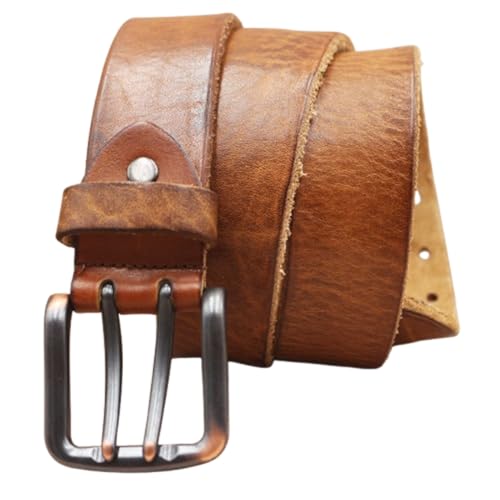 Ceinture jeans homme en cuir gaufré pour un look casual vintage quotidien