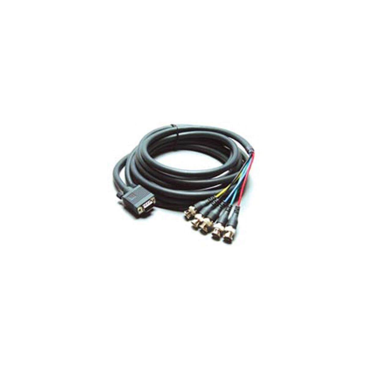 Kramer Electronics C-GF/5BM Molded 15-Pin HD (F) to 5 BNC (M) Breakout Cable, 3'