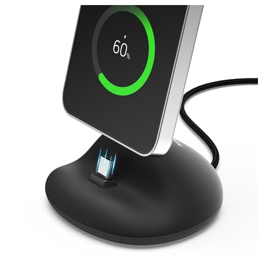 Sinjimoru estación de Acoplamiento para teléfono con Cable de Carga USB Tipo C Estación de Acoplamiento de Silicona Conveniente. Sync Stand Flat, Negro