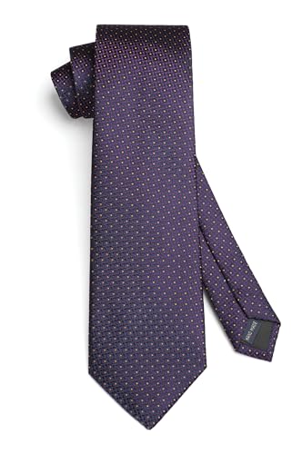 Image of HISDERN Polka Dot Ties for Men Classic Silk Ties and Pocket Square Formal Business Necktie Handkerchief Wedding Party