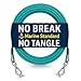 AMOFY 10ft Dog Tie Out Cable - Galvanized Steel Wire Rope with PVC Coating for Small to Medium Pets Up to 60 lbs Teal Blue