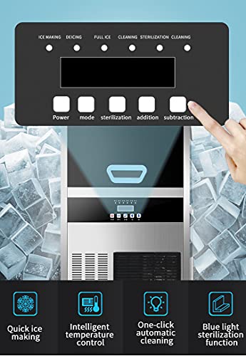 Kommerzielle Eismaschine, 132 Lbs/24H Edelstahl-Eismaschine unter der Theke mit 79 Lbs Eisspeicherkapazität – Bild 4