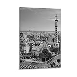 Lienzo decorativo para pared, diseño de Barcelona en blanco y negro, para sala de estar, dormitorio, baño, oficina, decoración del hogar, 30 x 45 cm