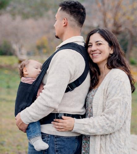 Portabebe Porteo Malla Fresca Ligero Ergonomico Refuerzo Trasero Anclajes Giratorios Ajustables Colocacion Rapida Manos Libres Sling Unisex Papa Mama Bebe 3 a 24 Meses Hasta 15 Kg Negro Transpirable - imagen 6