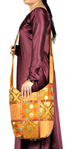 Indiano signora tracolla borsa desigual Seta Jhola...