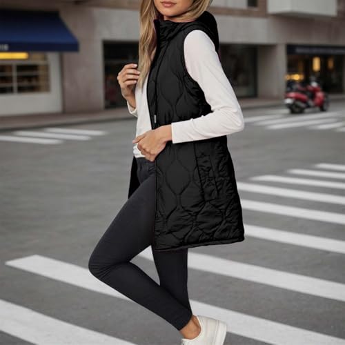 Chaleco de plumas largo para mujer ideal para paseos cotidianos en invierno 2