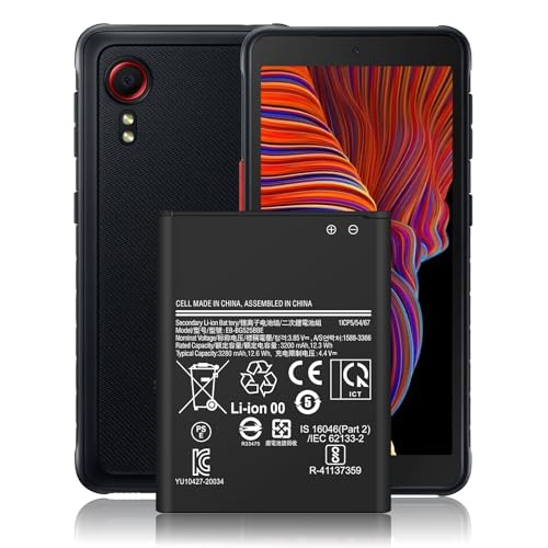 3200mAh Akku für Samsung Galaxy Xcover 5 (G525F) Model EB-BG525BBE, Neues Upgrade High-Density-Zellen hohe Kapazität Lithium-Polymer Akku Ersatz (Schwarz, EB-BG525BBE,A)