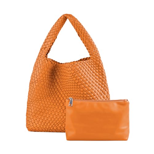 Image of Woven Tote Bag for Women with Purse