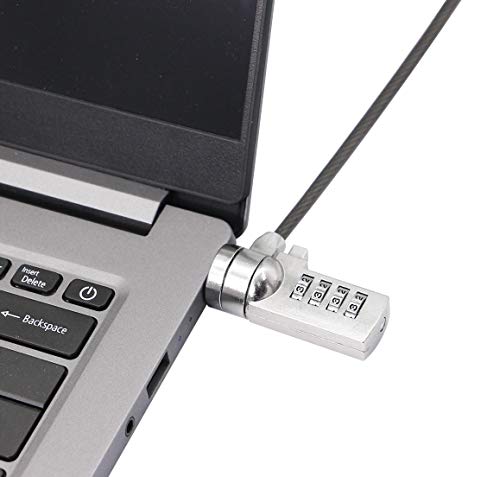 Yacsejao Laptop Lock 1.8M Laptop Cable Lock Hardware Security Cable Lock Anti Theft，Notebook/Laptop Combination Lock Security Cable,For Laptops, Other Devices With Lock Slot #TOP5