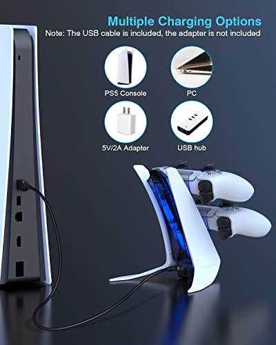 Image of Dobe PS5 Charging Station - Fast Dual /Sense Charger for PS5 Wireless Controller with Type-C Cable