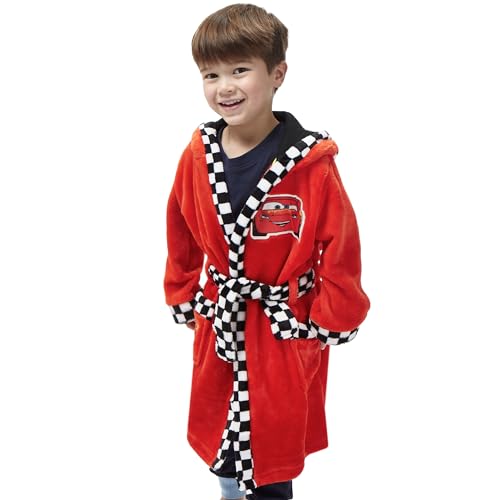 Disney Cars Boys Robe | Hooded Bathrobe | Cars Boys House Robe | Lightning McQueen Clothes | Sizes 2T To 82