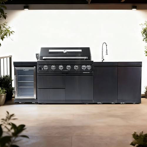 95-Inch Outdoor Kitchen Grill with Cooler and Rotisserie