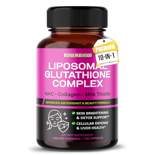 Liposomal Glutathione Complex with NAC, Collagen & Milk Thistle – Advanced Antioxidant & Beauty Formula for Skin Brightening, Cellular Health & Liver Function Support – 1200mg, 150 Capsules