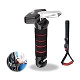Car Emergency Kit, 4-in-1 Car Cane Mobility Aid with Adjustable Standing Support Handle, Car Window Breaker, Seatbelt Cutter, LED Light, Grab Handle, Portable Car Escape Tool for Disabled and Elderly