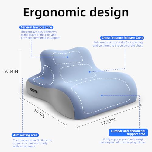 XIACHAN Bed Reading Pillow for Lying Down, Dual-Use Back Support Pillow for Sitting and Lying, Suitable for Reading, Leaning, and Back Support. alleviates Elbow, Neck, and Shoulder Pain. - image 2