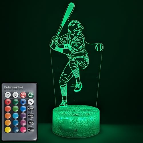 SciencePurchase Baseball Windup LED Night Light Remote