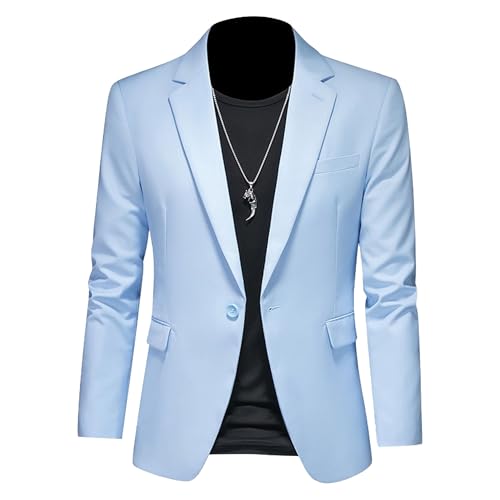 Men's Stylish Versatile Blazer Slim Fit Business Casual Suit Jacket Plus Size Solid Color Work Sport Coat