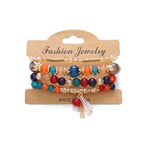 Yean Braccialetto da donna Boho colorato perline