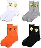 miley Face Adult Cotton Crew Socks, 4-Pairs