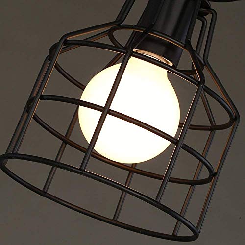 Lámpara Industrial de techo E27 con jaula decorativa de hierro y estilo moderno 6